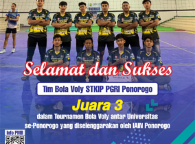 Tim Bola Voly STKIP Raih Juara 3 dalam Tournamen antar Universitas Se-Ponorogo