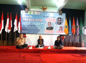 HMP dan HIMA Aksara Kenalkan Feature di Ngaji Jurnalistik Bersama Wartawan Jawa Pos