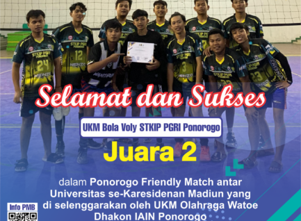 Terjang 7 Peserta, Tim Bola Voli STKIP PGRI Ponorogo Juara II