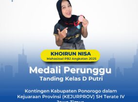 Khoirun Nisa Sumbang Medali Perunggu dalam KEJURPROV SH Terate JATIM